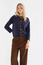 Load image into Gallery viewer, Compania Fantastica Navy Knit Vest With Multicoloured Velvet Buttons