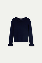 Load image into Gallery viewer, Compania Fantastica Navy Blue Knit Ruffle Jumper