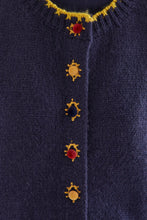 Load image into Gallery viewer, Compania Fantastica Navy Knit Vest With Multicoloured Velvet Buttons