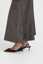 Load image into Gallery viewer, Byoung Bydimion Vegan Leather ALine Midi Skirt
