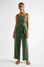 Load image into Gallery viewer, Dawson Linen Mix Strappy Jumpsuit Green