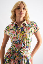 Load image into Gallery viewer, Fleur Summer Dream Print Midi Shirt Dress