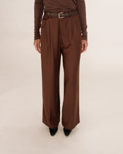 Load image into Gallery viewer, Grace And Mila Tailored Tatum Trousers Chocolate