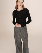 Load image into Gallery viewer, Grace And Mila Toni Sheer Jersey Top Black