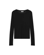 Load image into Gallery viewer, Grace And Mila Toni Sheer Jersey Top Black