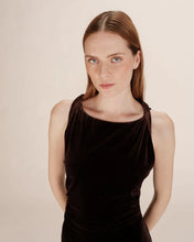 Load image into Gallery viewer, Grace And Mila Tivoli Velvet Dress Chocolate