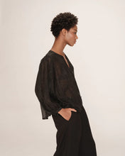 Load image into Gallery viewer, Grace And Mila Tarzy Sheer Lurex Blouse Black