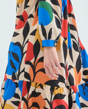 Load image into Gallery viewer, Long Sleeves Midi Dress With Leaf Print