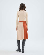 Load image into Gallery viewer, High Waisted Two Tone Orange Corduroy Skirt