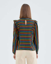 Load image into Gallery viewer, Ruffle Sleeves Striped Blouse