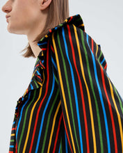 Load image into Gallery viewer, Ruffle Sleeves Striped Blouse