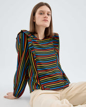 Load image into Gallery viewer, Ruffle Sleeves Striped Blouse