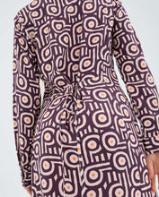 Load image into Gallery viewer, Retro Geometric Print Midi Dress