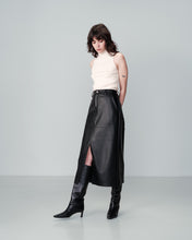 Load image into Gallery viewer, Nory Faux Leather Midi Skirt Black