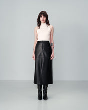 Load image into Gallery viewer, Nory Faux Leather Midi Skirt Black