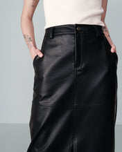 Load image into Gallery viewer, Nory Faux Leather Midi Skirt Black