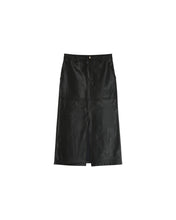 Load image into Gallery viewer, Nory Faux Leather Midi Skirt Black