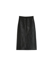 Load image into Gallery viewer, Nory Faux Leather Midi Skirt Black
