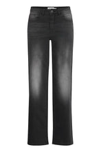 Load image into Gallery viewer, Ichi Ihtwiggy Straight Long Jeans Washed Black