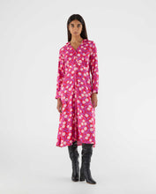 Load image into Gallery viewer, Abstract Print Pink Midi Shirt Dress