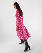 Load image into Gallery viewer, Abstract Print Pink Midi Shirt Dress