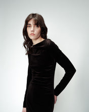 Load image into Gallery viewer, Oceane Velvet Dress Black
