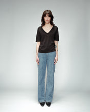 Load image into Gallery viewer, Omalia Lurex V-Neck Top Black