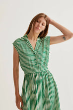 Load image into Gallery viewer, Compania Fantastica Green Stripe Midi Dress