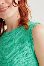 Load image into Gallery viewer, Compania Fantastica Green Chain-Stitched Knit Top