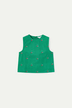 Load image into Gallery viewer, Compania Fantastica Cherry Embroidery Detail Top Green