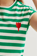 Load image into Gallery viewer, Compania Fantastica Embroidered Tulip Detail T-Shirt
