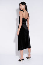 Load image into Gallery viewer, Lexa Velvet Slip Dress Black