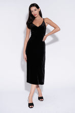 Load image into Gallery viewer, Lexa Velvet Slip Dress Black