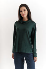 Load image into Gallery viewer, Europa Marl Polo Neck Top in Green