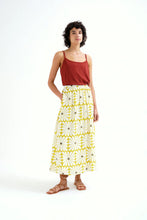 Load image into Gallery viewer, Compania Fantastica Olive Flowers Skirt