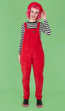 Load image into Gallery viewer, Run and Fly Red Stretch Corduroy Dungarees