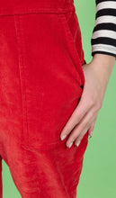 Load image into Gallery viewer, Run and Fly Red Stretch Corduroy Dungarees