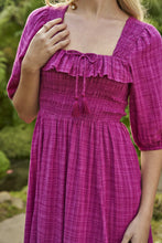 Load image into Gallery viewer, Cheese Cloth Shirred Ruffle Dress