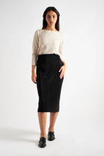 Load image into Gallery viewer, Maylis Pleat Midi Skirt Black
