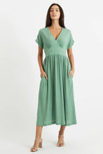 Load image into Gallery viewer, Unity Petite Dot V Neck Midi Dress Mint