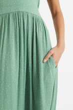 Load image into Gallery viewer, Unity Petite Dot V Neck Midi Dress Mint