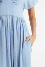 Load image into Gallery viewer, Unity Petite Dot V-Neck Midi Dress Blue