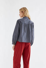 Load image into Gallery viewer, Compania Fantastica Navy Blue Striped Cotton Shirt