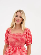 Load image into Gallery viewer, Fika Lea Smocked Gingham Top