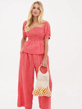 Load image into Gallery viewer, Fika Lea Smocked Gingham Top