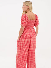 Load image into Gallery viewer, Fika Lea Smocked Gingham Top