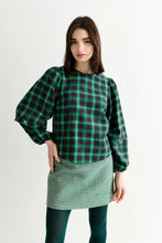Load image into Gallery viewer, Louche Rivka Winter Check Blouse Green