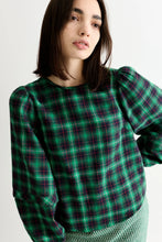 Load image into Gallery viewer, Louche Rivka Winter Check Blouse Green