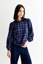 Load image into Gallery viewer, Louche Rivka Winter Check Blouse Blue