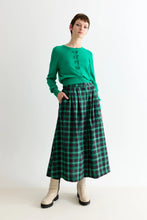 Load image into Gallery viewer, Louche Bia Winter Check Button Through Skirt – Green